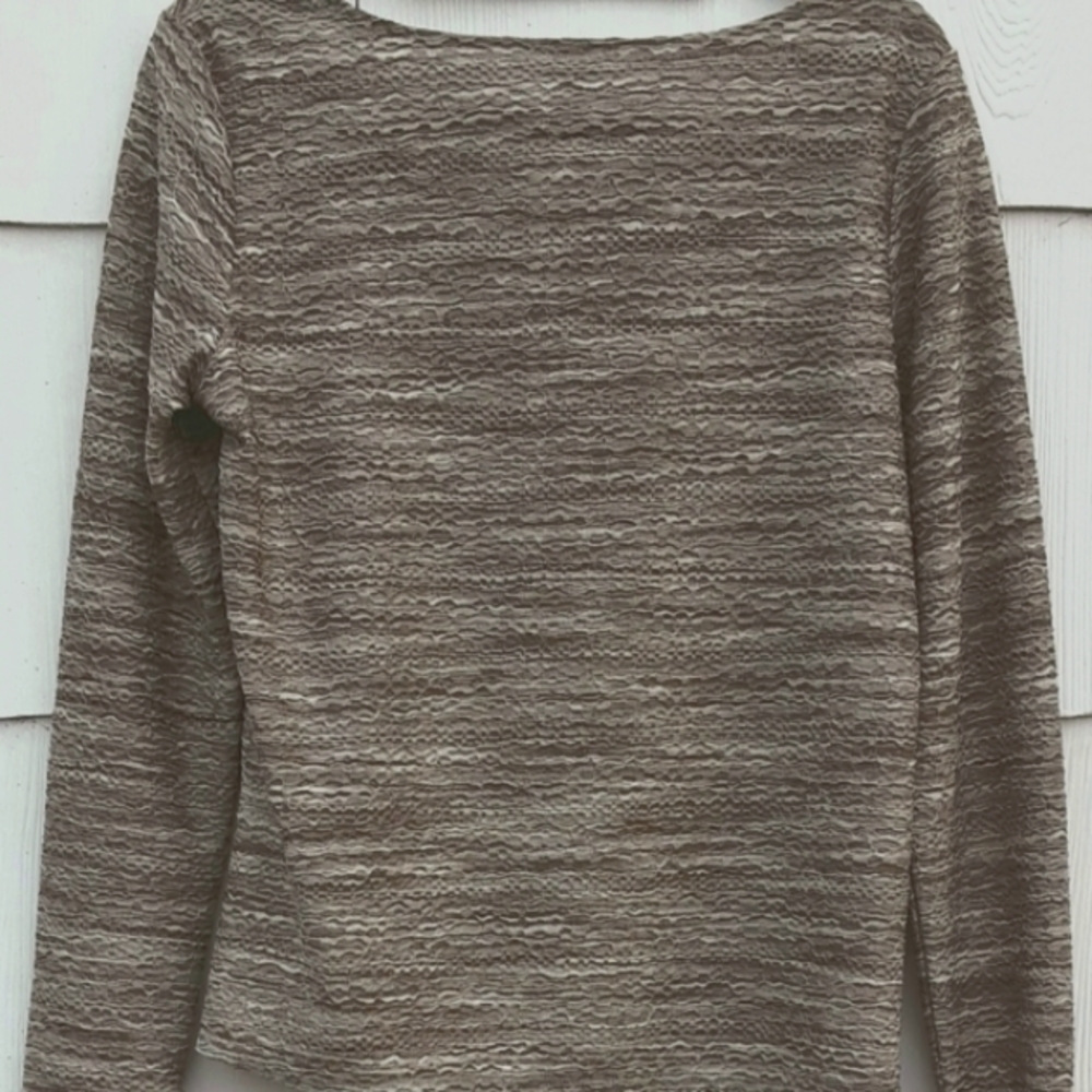 3/$15 🎄or FREE JJill Crinkle Ribbon Top Sophisticated Neutralmarbled design co - Picture 6 of 9